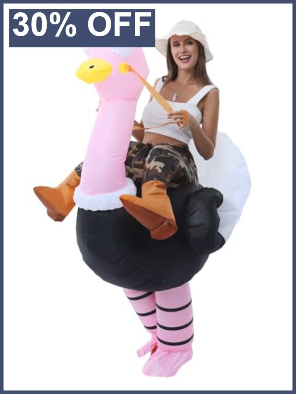 Inflatable Ostrich Costume Funny Riding Suit Blow Up Halloween Cosplay Adult